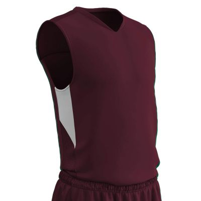 Champro Charge Polyester Basketball Jersey, Youth Medium, Maroon, White