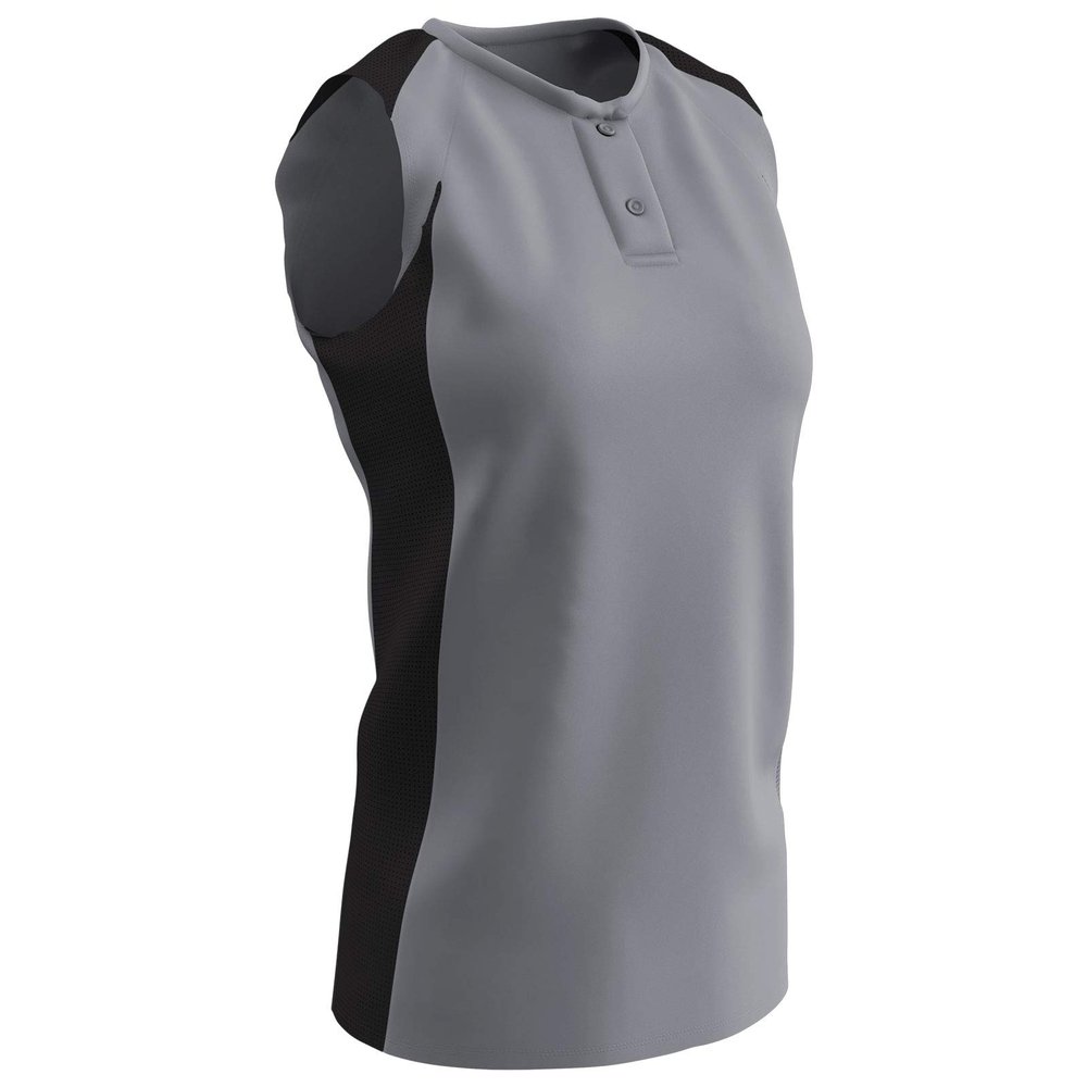 Champro Check Baseball Jersey, Youth Small, Grey, Black