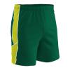 Champro Men's Standard Header Lightweight Adult Soccer Shorts, Forest Green, Optic Yellow, White, Medium view 1