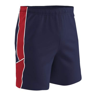 Champro Men's Standard Header Lightweight Adult Soccer Shorts, Navy, Scarlet, White, Medium