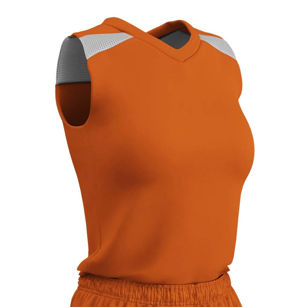 Champro Women's Standard Free Toss Basketball Jersey, Orange, White, Medium