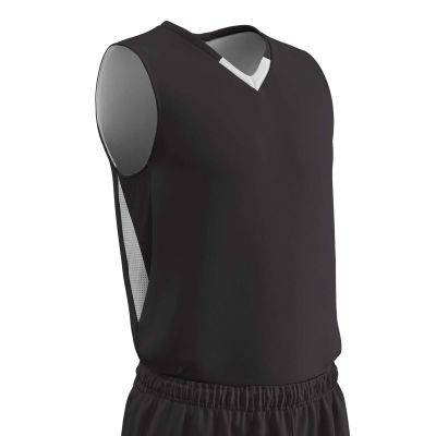 Champro Pivot Polyester Reversible Basketball Jersey, Youth Medium, Black, White