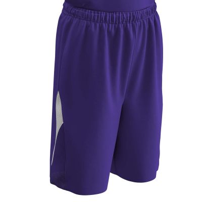 Pivot Reversible Polyester Basketball Short, Youth Medium, Purple, White