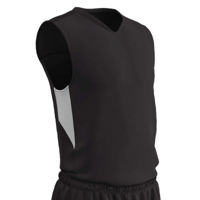 Champro Charge Polyester Basketball Jersey, Youth Medium, Black, White