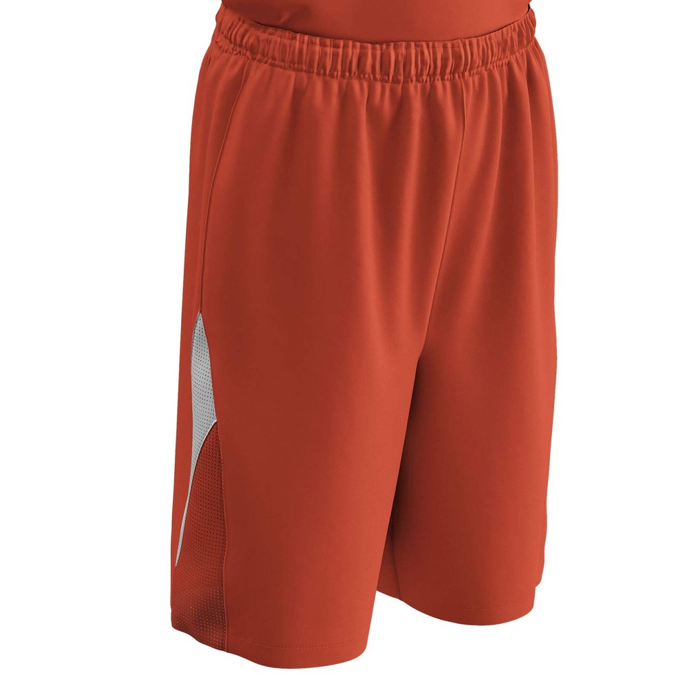 Pivot Reversible Polyester Basketball Short, Youth Medium, Orange, White