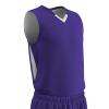 Champro Pivot Polyester Reversible Basketball Jersey, Youth Medium, Purple, White view 1