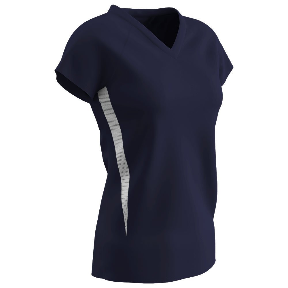 CHAMPRO Spike Ladies Polyester Volleyball Jersey Navy, White, X-Small
