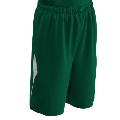 Pivot Reversible Polyester Basketball Short, Youth X-Large, Forest Green, White