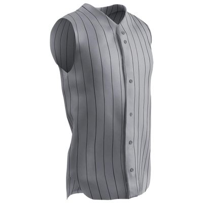 Champro Ace Sleeveless Polyester Jersey, Adult 2X-Large, Grey, Black Pin