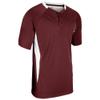 Champro Clean Up 2 Button Baseball/Softball Jersey, Youth Medium, Cardinal, White view 1