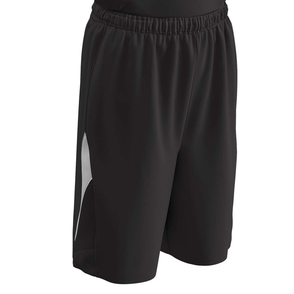 Pivot Reversible Polyester Basketball Short, Youth Medium, Black, White