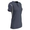 Champro Legacy Polyester 2-Button Jersey, Girls' Large, Grey,Black view 1
