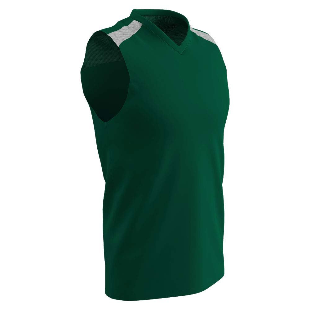 Champro Unisex-Youth Free Toss Basketball Jersey, Forest Green, White, Large
