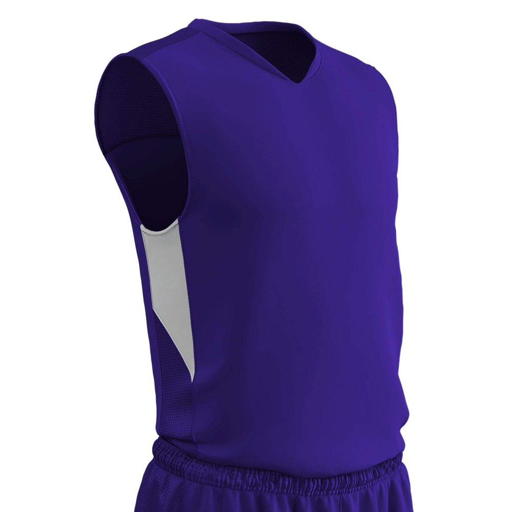 Champro Charge Polyester Basketball Jersey, Youth Small, Purple, White