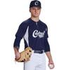 Champro Clean Up 2 Button Baseball/Softball Jersey, Adult X-Large, Royal, White view 2