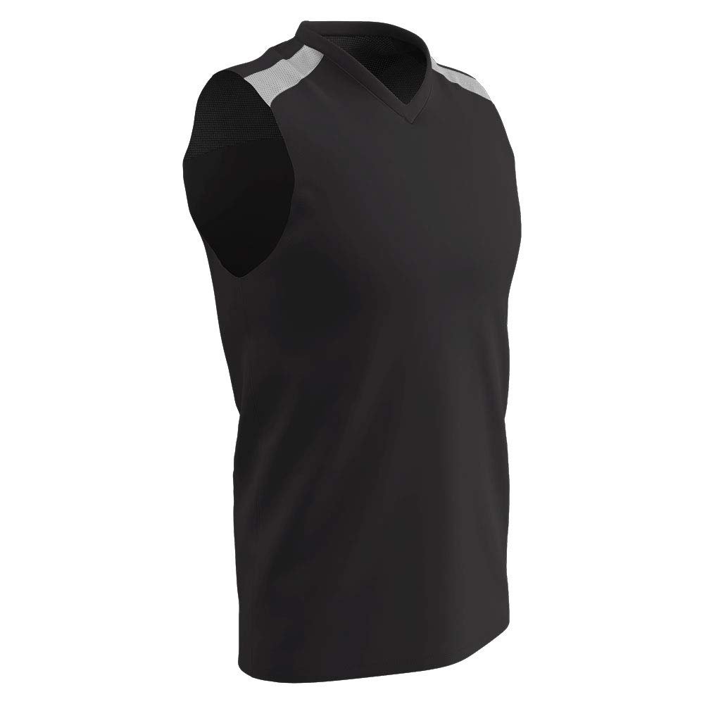 Champro Free Toss Polyester Basketball Jersey, Adult 2X-Large, Black, White