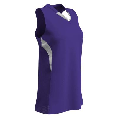Champro Decoy Softball V-Neck Racer Back, Women's 2X-Large, Purple,White