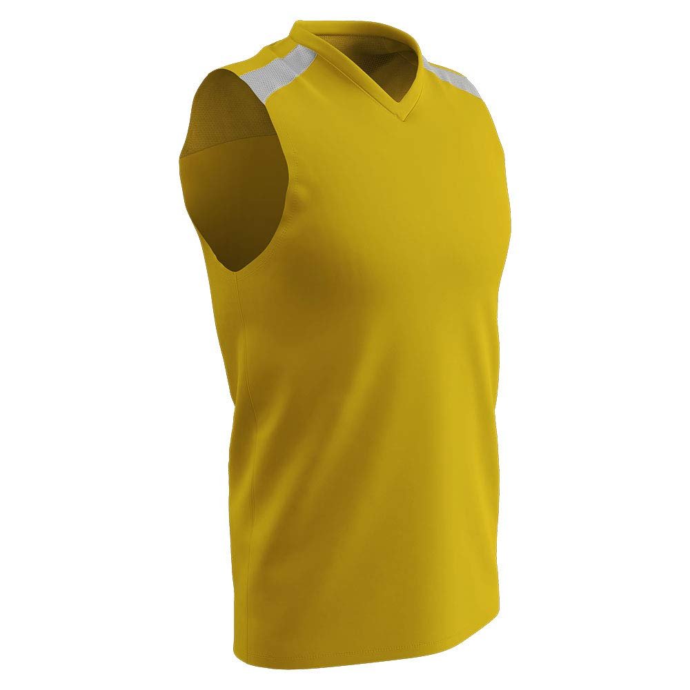 Champro Free Toss Polyester Basketball Jersey, Adult 3X-Large, Gold, White