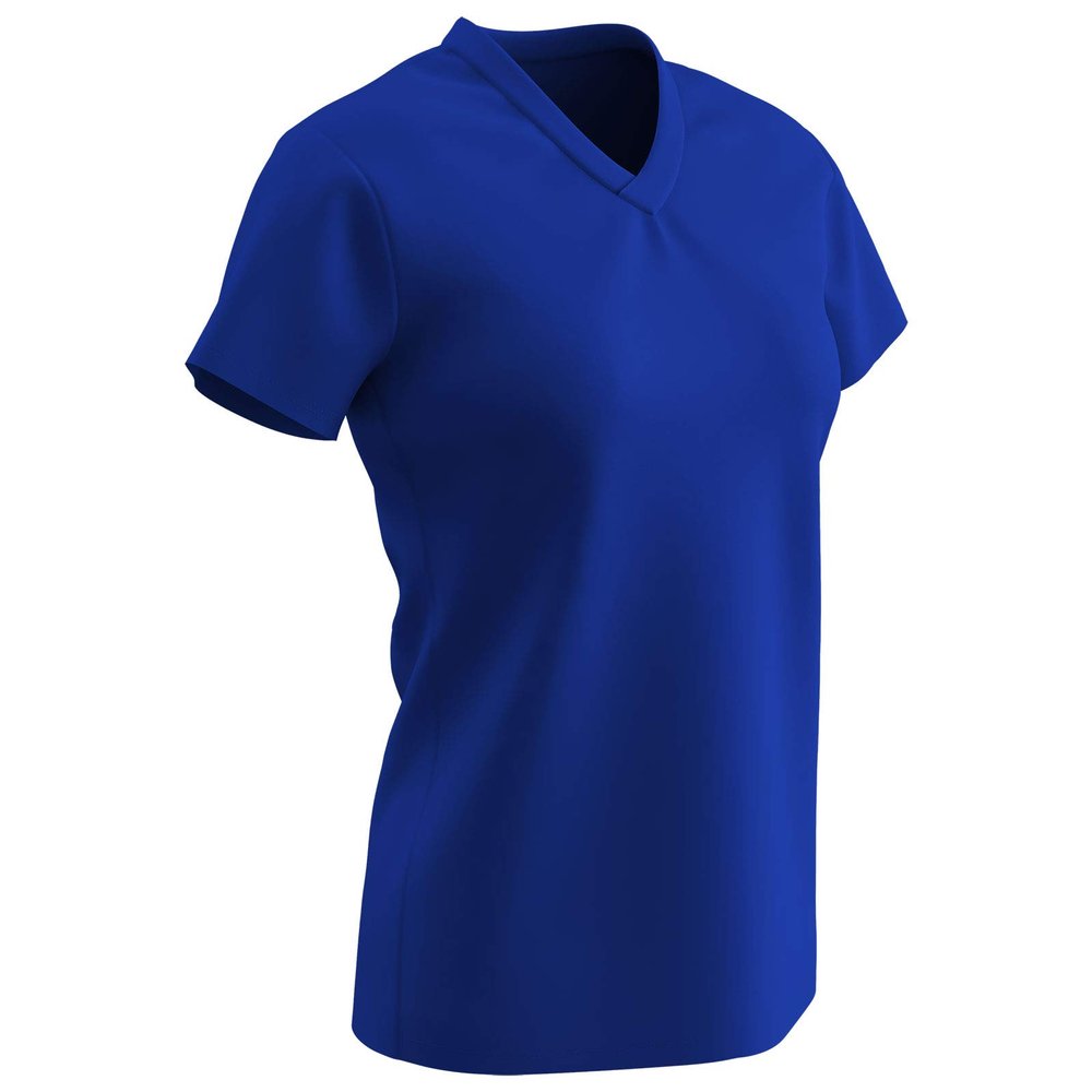 Champro Star Ladies V Neck T Shirt, Women's Small, Royal