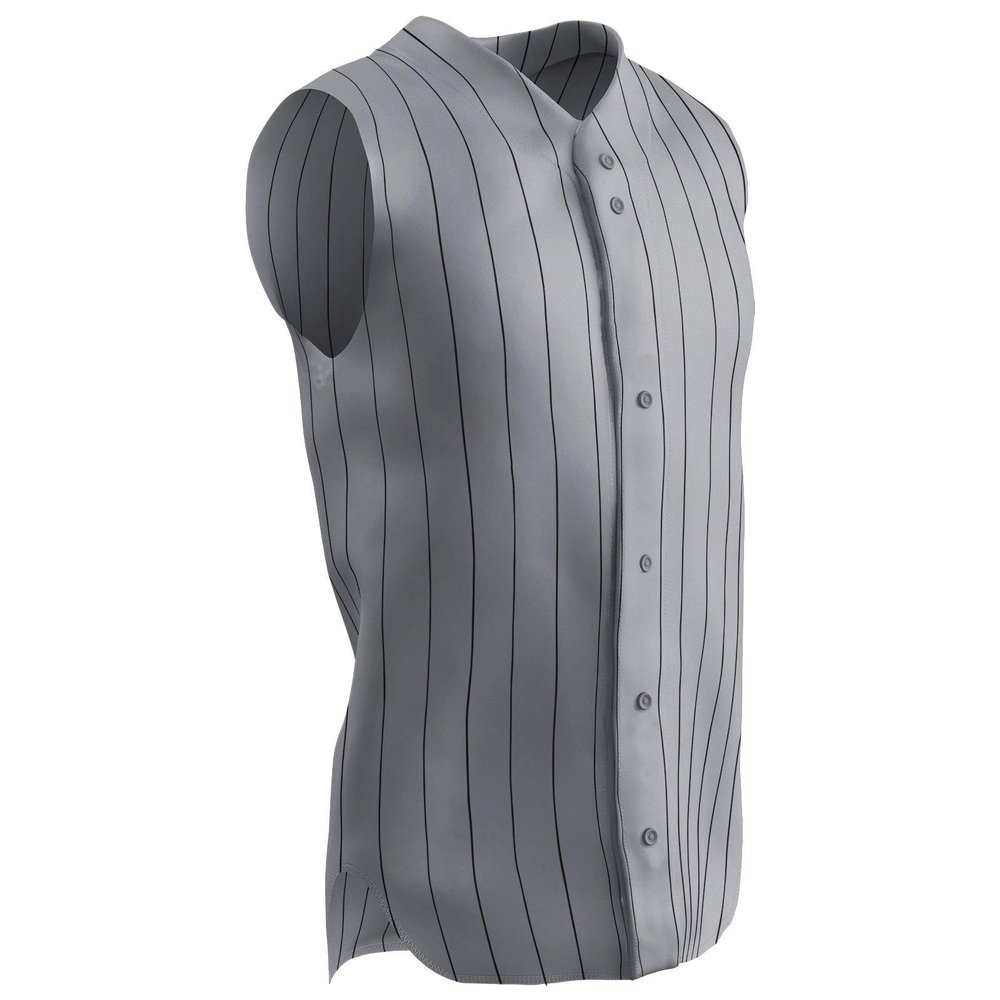 Champro Ace Sleeveless Polyester Jersey, Adult Small, Grey, Black Pin