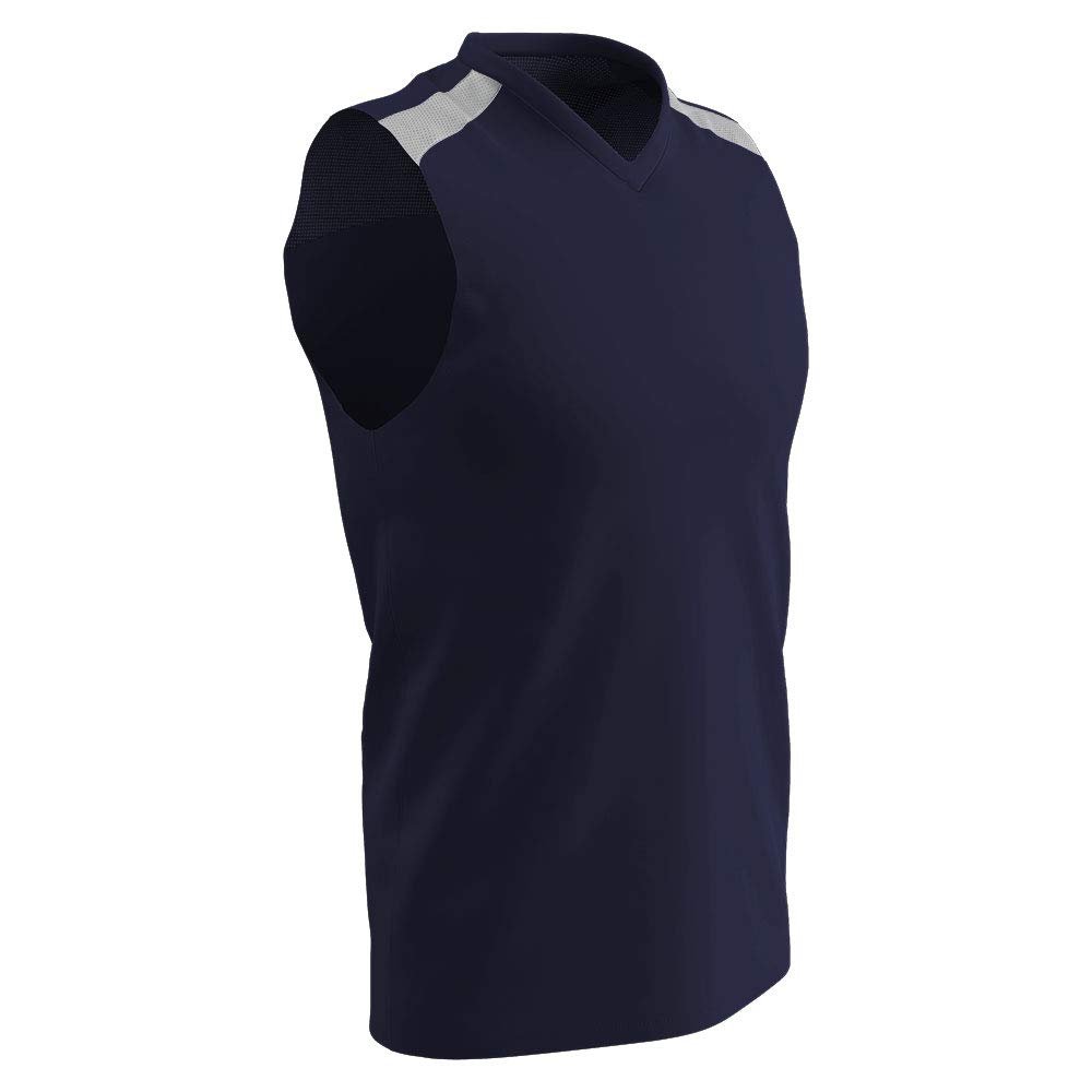 Champro Free Toss Polyester Basketball Jersey, Adult 3X-Large, Navy, White