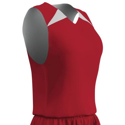 Champro Women's Standard Pro-Plus Reversible Basketball Jersey, Scarlet, White, 2X-Large