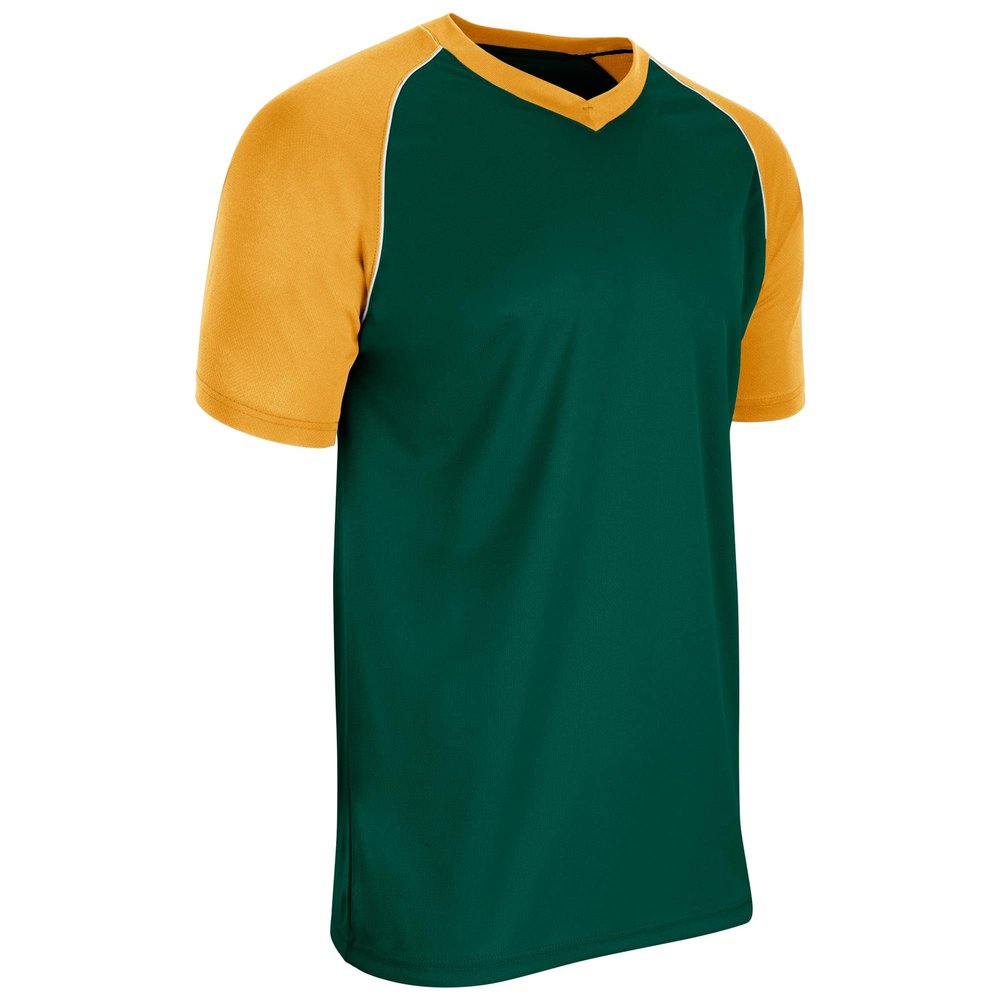 Champro Bunt Light Weight Mesh Jersey - Baseball, Soccer, Youth Small, Forest Green,Gold,White