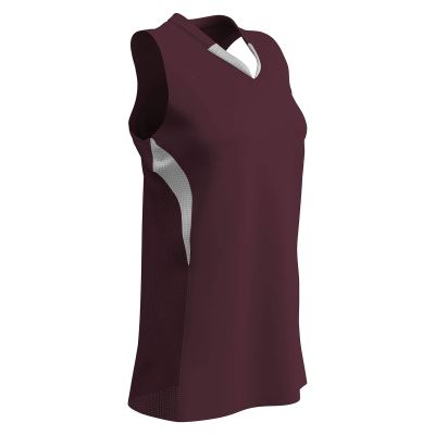 Champro Decoy Softball V-Neck Racer Back, Women's 2X-Large, Maroon,White