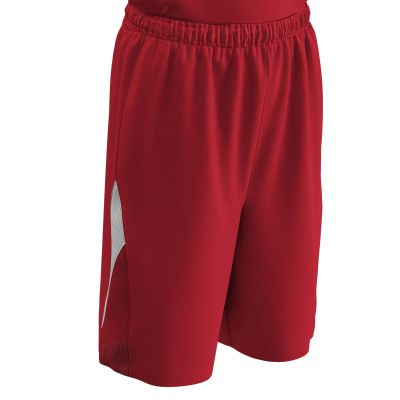 Champro Boys Youth Pivot Reversible Polyester Basketball Short, Scarlet, White, Large US