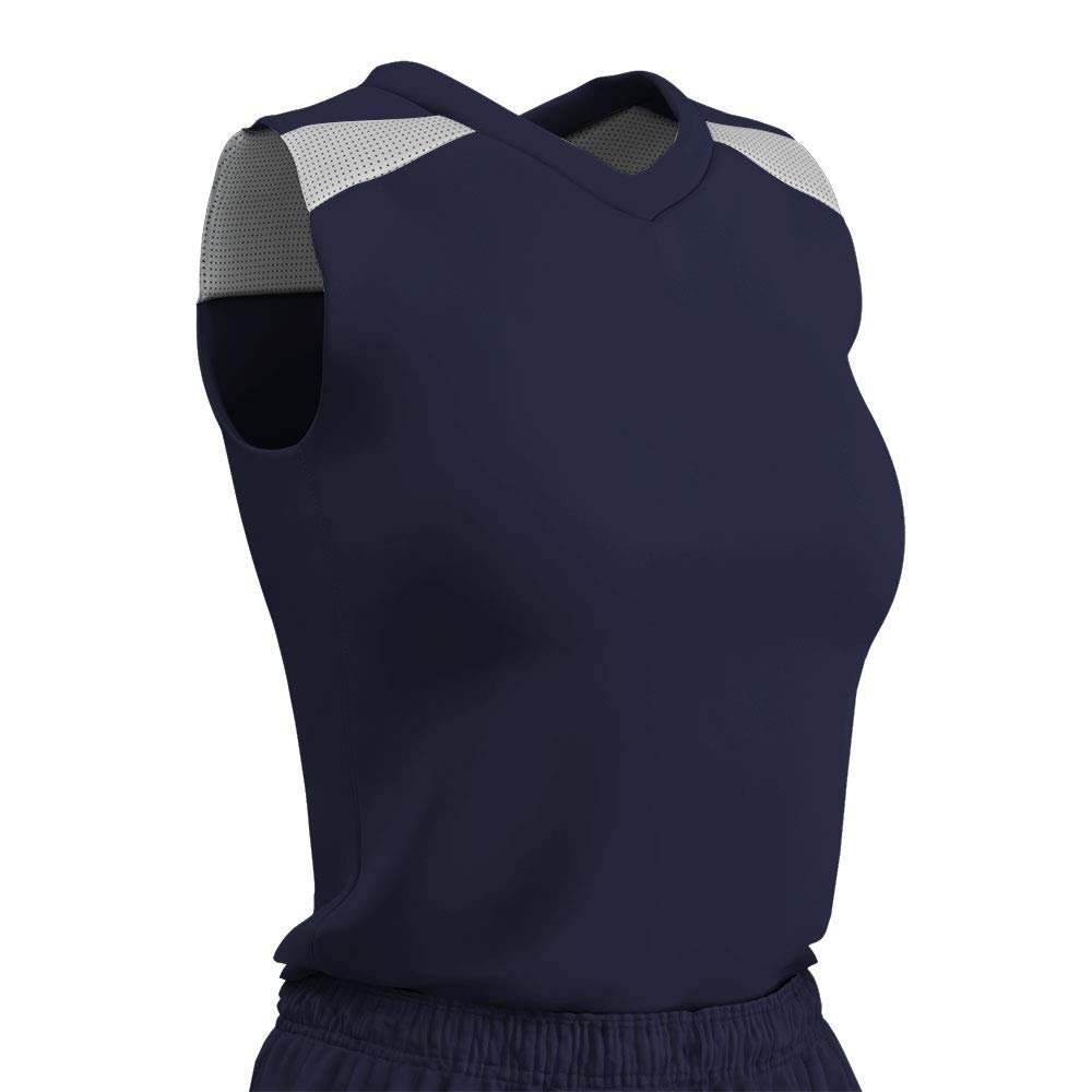 Champro Women's Standard Free Toss Basketball Jersey, Navy, White, Medium