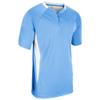 Champro Clean Up 2 Button Baseball/Softball Jersey, Youth Medium, Light Blue, White