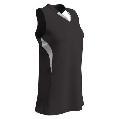 Champro Decoy Softball V-Neck Racer Back, Women's Large, Black,White
