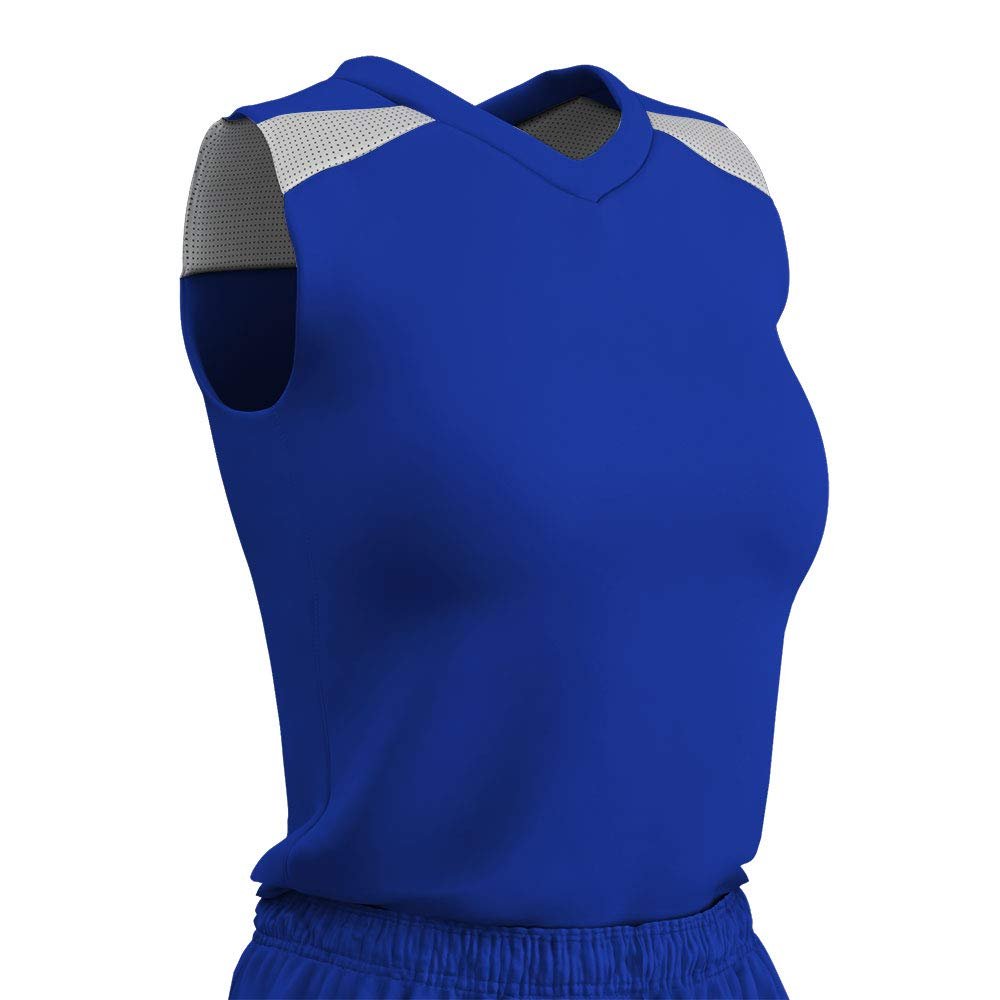 Champro Women's Standard Free Toss Basketball Jersey, Royal, White, X-Small