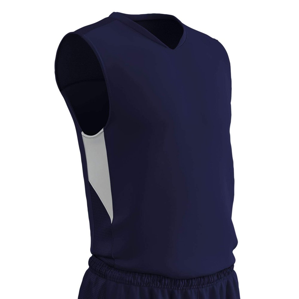 Champro Charge Polyester Basketball Jersey, Youth X-Large, Navy, White