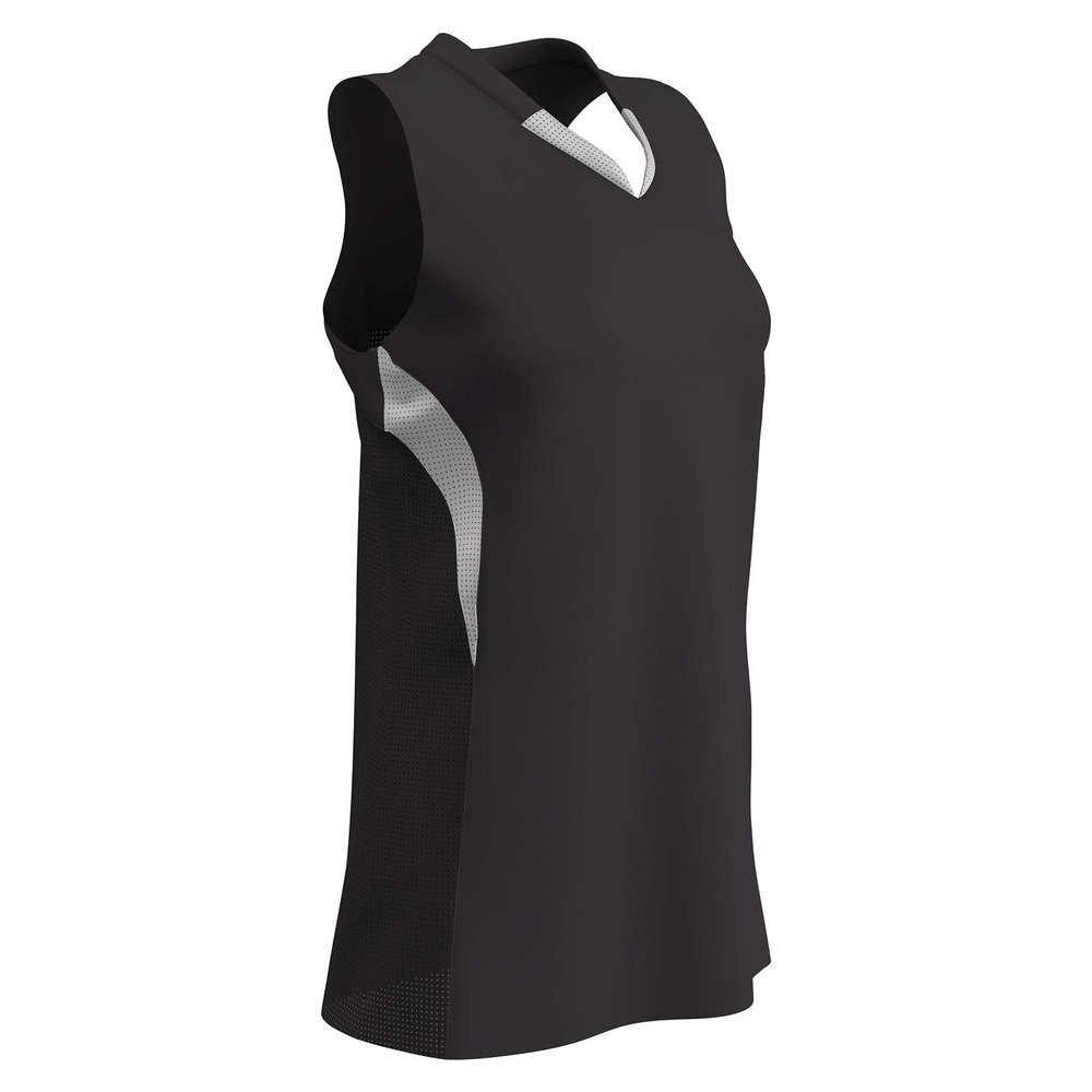 Champro Decoy Softball V-Neck Racer Back, Girls' Large, Black,White
