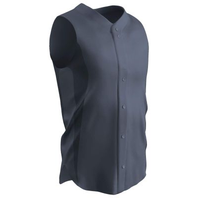 Champro Reliever Full Button Sleeveless Baseball Jersey, Adult Medium, Graphite