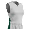 Champro Block Polyester Basketball Jersey, Women's X-Large, White, Forest Green view 1