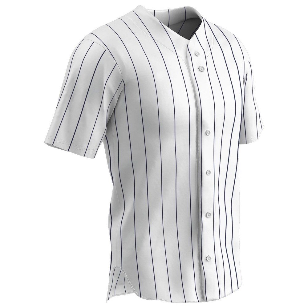 Champro Ace Polyester Button Front Baseball Jersey, Adult 3X-Large, White, Navy Pin
