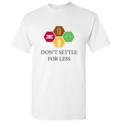 UGP Campus Apparel Don't Settle for Less Basic Cotton T-Shirt - 3X-Large - White
