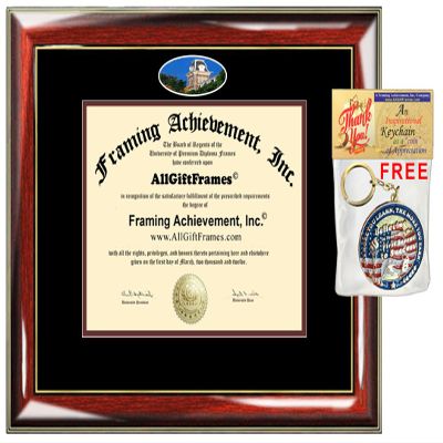 AllGiftFrames University of Arkansas Fayetteville Diploma Frame School Campus Photo UAF Custom Degree Framing Double Mat Bachelor Master MBA Doctorate PHD Certificate Holder