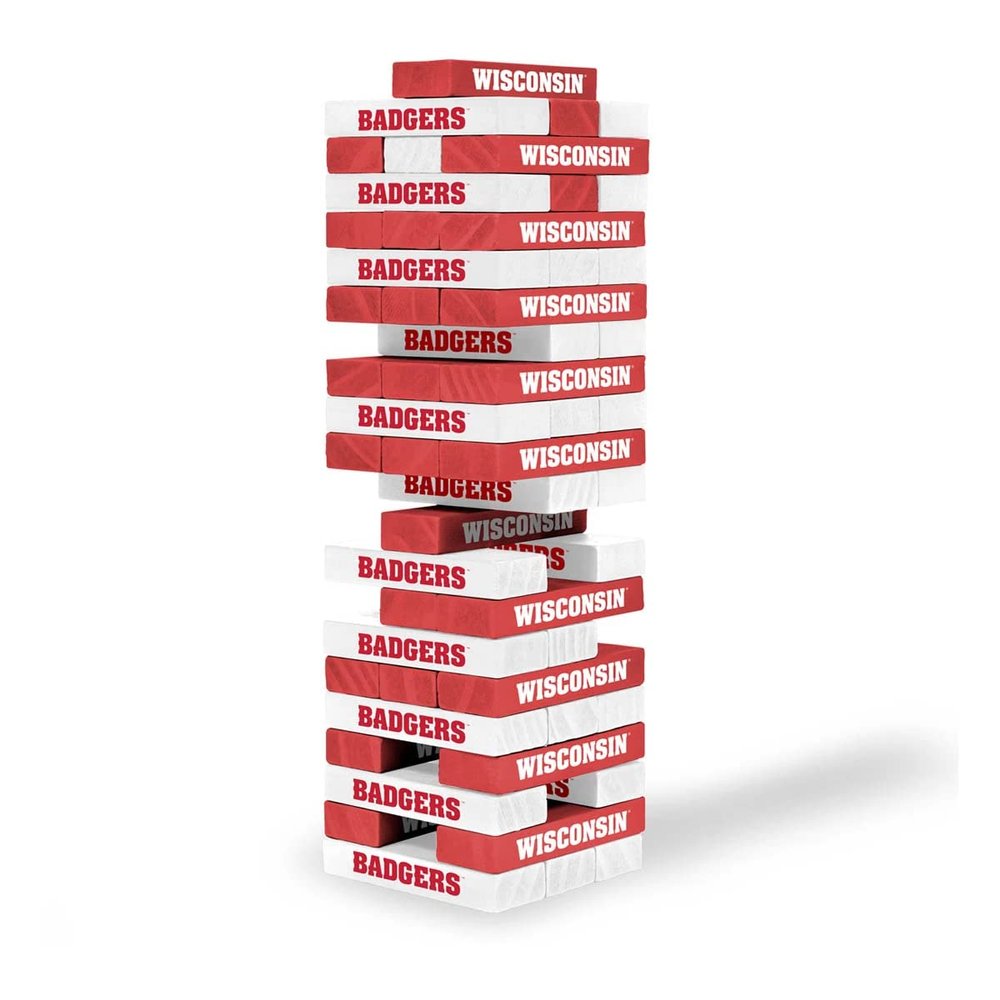 Wild Sports NCAA Wisconsin Badgers Table Top Stackers 3" x 1" x .5", Team Color