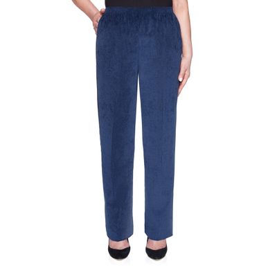 Alfred Dunner Women's Classics Corduroy Pull-On Proportioned Medium Pant - Plus Size, Navy, 20 Plus
