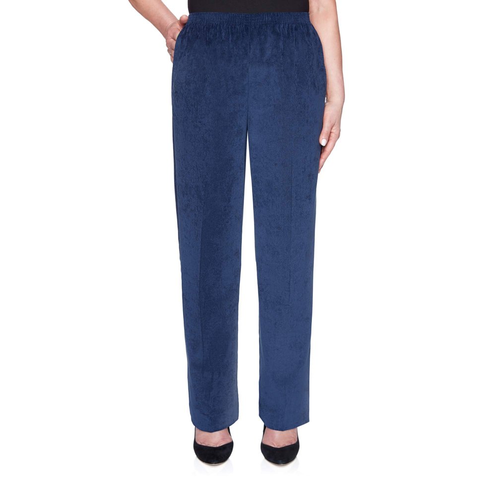 Alfred Dunner Women's Classics Corduroy Pull-On Proportioned Medium Pant - Plus Size, Navy, 20 Plus