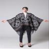 Bakerdani Women's Fashion Retro Style Vintage Pattern Tassel Poncho Shawl Cape view 2