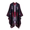 Bakerdani Women's Color Block Shawl Wrap Open Front Poncho Cape view 1