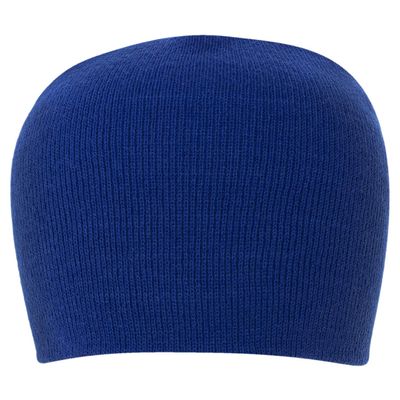 100% Soft Acrylic - Royal Single Piece Solid Color Beanie Winter Hat - Unisex Plain Skull Knit Cap - Made in USA