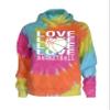 JANT girl Basketball Tie Dye Sweatshirt - Love Basketball Logo (Pastel Twist, L) view 1