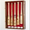 5 Baseball Bat Display Case Cabinet Holder Wall Rack Custom Options 98% UV - Lockable (Walnut Wood Finish, Red Felt - Verticle Mounting) view 1