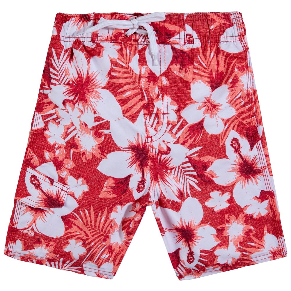 Kanu Surf boys Line Up Quick Dry Upf 50+ Beach Swim Trunks, Dominica Red, 5 6 US