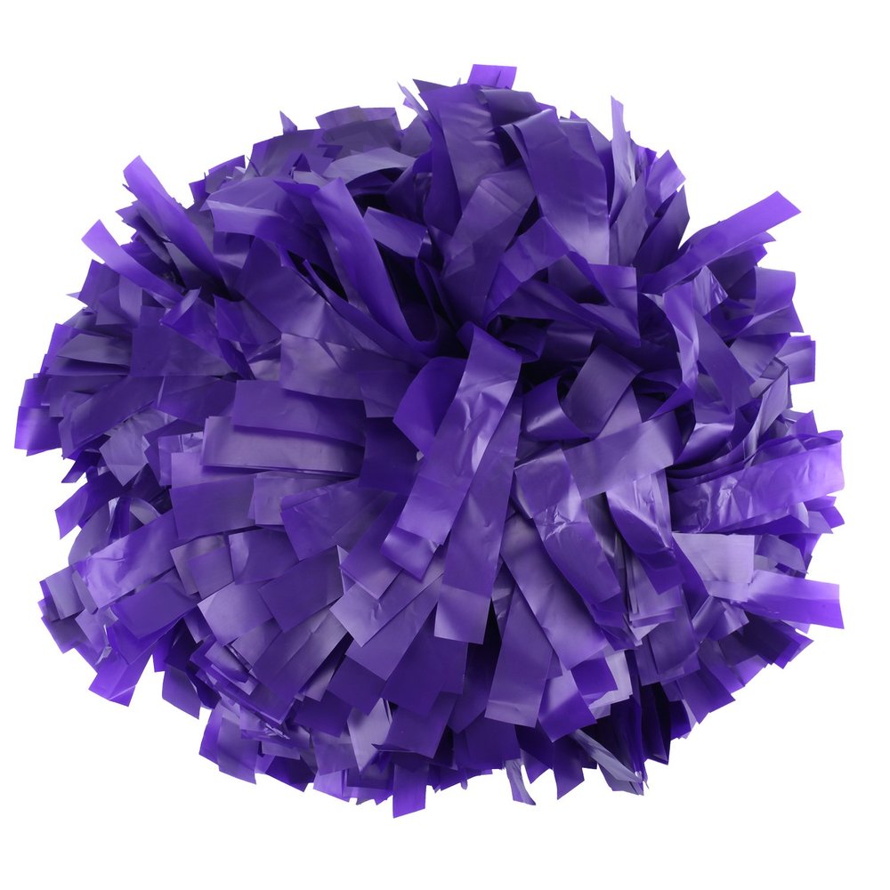 ICObuty Plastic Cheerleader Cheerleading Pom Pom 6 inch 1 Pair (Purple)